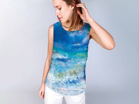 Linen tank, Seaside, Beach shirt, Summer sleeveless top, 100% linen, custom linen shirt, women linen shirt