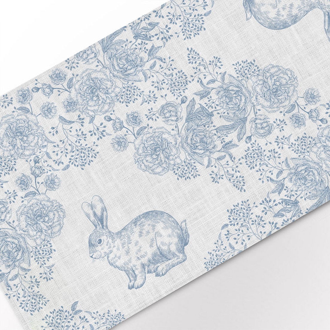 Blue and White Toile Wrapping Paper, Bunny Rabbit Toile Chinoiserie Gift  Wrap, Easter Wrapping Paper, Blue and White Floral Paper 