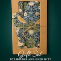 Gift set, Pot Holder and Oven Mitt, William Morris, Strawberry Thief, kitchen accessory, kitchen decoration