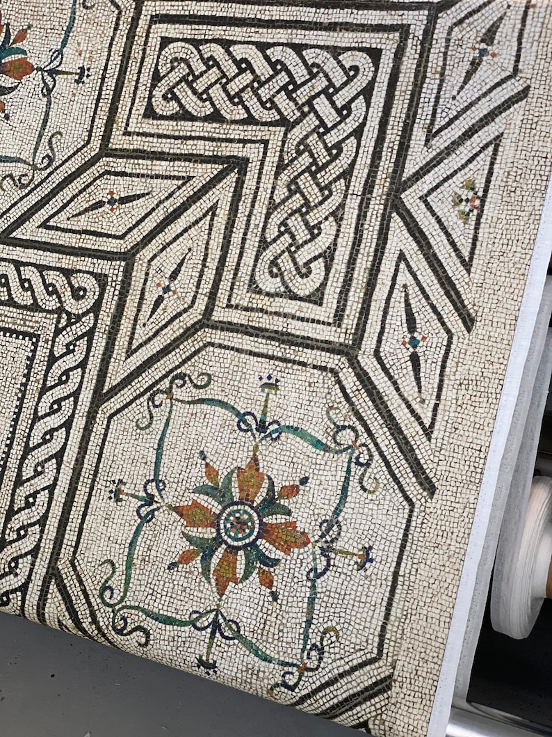 Tablecloth Egyptian Mosaic Linen Tablecloth 100 Linen Etsy