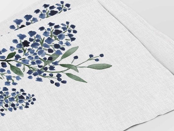 Placemats set, Floral vintage, toile de jouy, linen placemats, wedding gift, linen placemats, 100% linen fabric