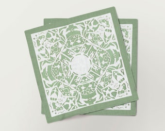 Napkins set, Hans Christian Andersen, A Fully Cut Fairy Tale print, 1864, fabric napkins, 100% linen