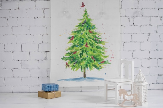 Tapestry Christmas tree, Merry Christmas, tree decor, wall tapestry, Fir Tapestry, Christmas decor, holiday decor, Christmas tree