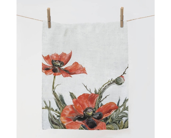 Dish towel, Red Poppies 1929, Charles Demuth, linen towel, Poppies, Poppies towel, linen towel wholesale, Poppies flowers, Poppies painting