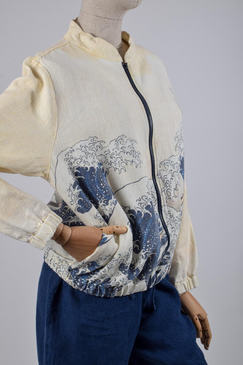 Bomber jacket Katsushika Hokusai The Great Wave unisex Etsy