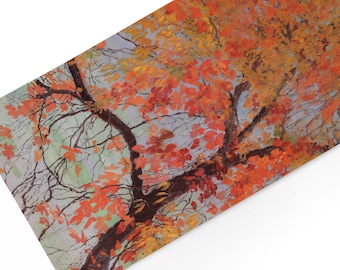 Linen Table runner, Autumn leaves (1912) by Edward Okuń, Fall Home Decor, Linen Table Top, 100% Linen