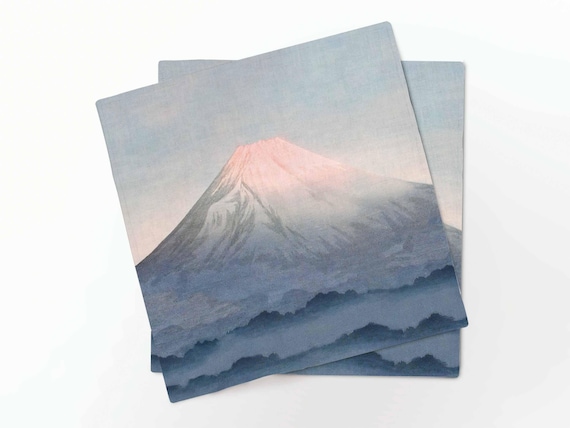 Napkins set, Mount Fuji, Hiroaki Takahashi, linen napkins, 100% linen
