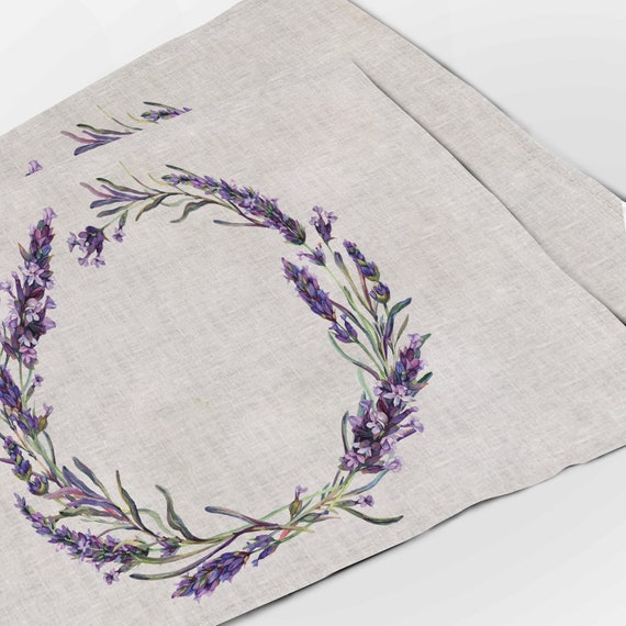 Placemats, Lavandula, Plant placemats, 100% linen, lavenders, linen placemats, wholesale placemats, purple linen placemats