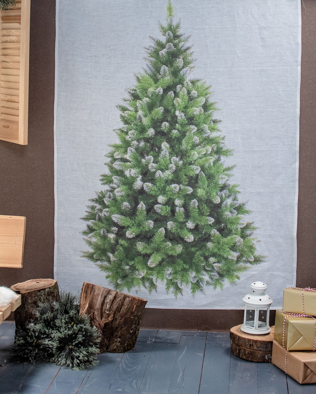 Christmas Tree, Tapestry, Tree Decor, Wall Tapestry, 100% Linen, Wall Hanging, Christmas Decor 