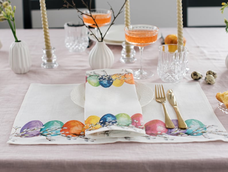 Placemats Set Dyed Eggs Easter Placemats Easter Decor Etsy