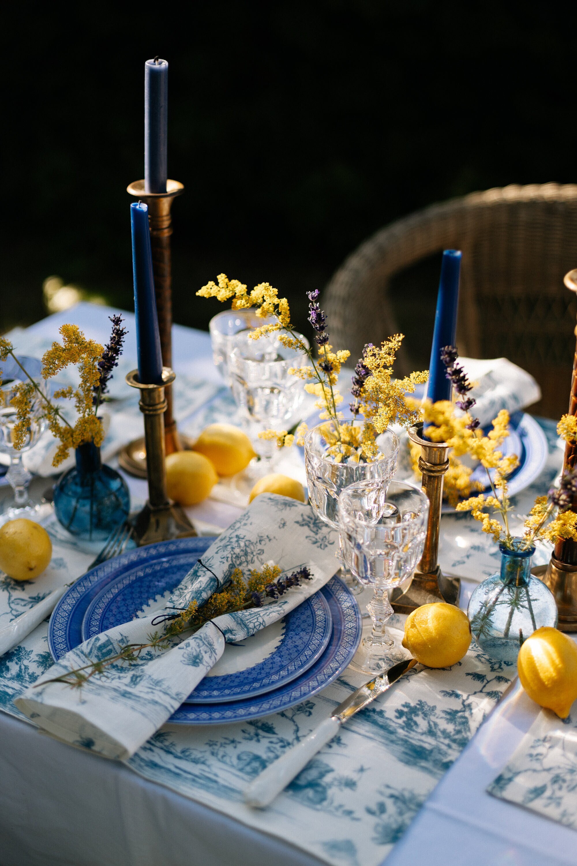 Linen napkins blue set of 2, 4, 6, 8, Organic yellow kitchen napkins cloth  40 cm - Shop Daloni Place Mats & Dining Décor - Pinkoi