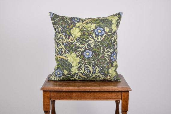 Cushion cover, Seaweed, William Morris, Cushion for sofa, linen pillow, 100% linen, 18x18, pillow with zipper