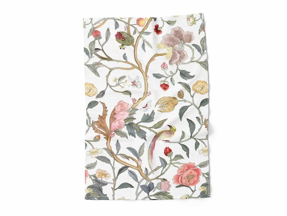 Kitchen Towel, Birdsong, summer table decor, 100% linen