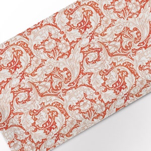 William Morris Table Runner, Bachelors Button Print, 100% Linen, Custom Length
