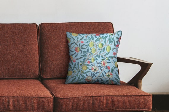 Cushion cover, Four Fruits, William Morris, Cushion for sofa, linen pillow, 100% linen, 18x18, pillow with zipper, pillow art print