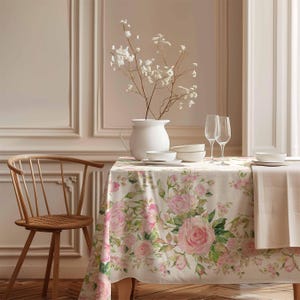 Mantel, Eternal Bloom, estampado de flores, 100% lino