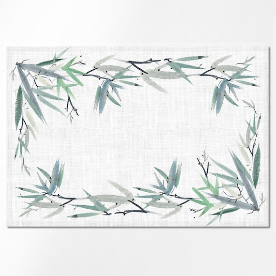 Bambus Print Leinen Tischsets, Wabi Sabi Tischdekoration - Etsy.de