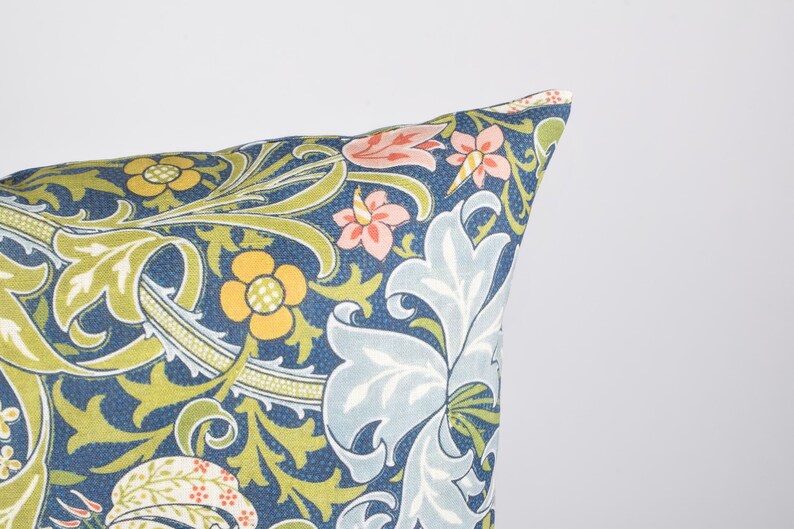 Cushion cover, Golden Lily, William Morris, Cushion for sofa, linen pillow, 100% linen, 18x18, pillow with zipper image 3