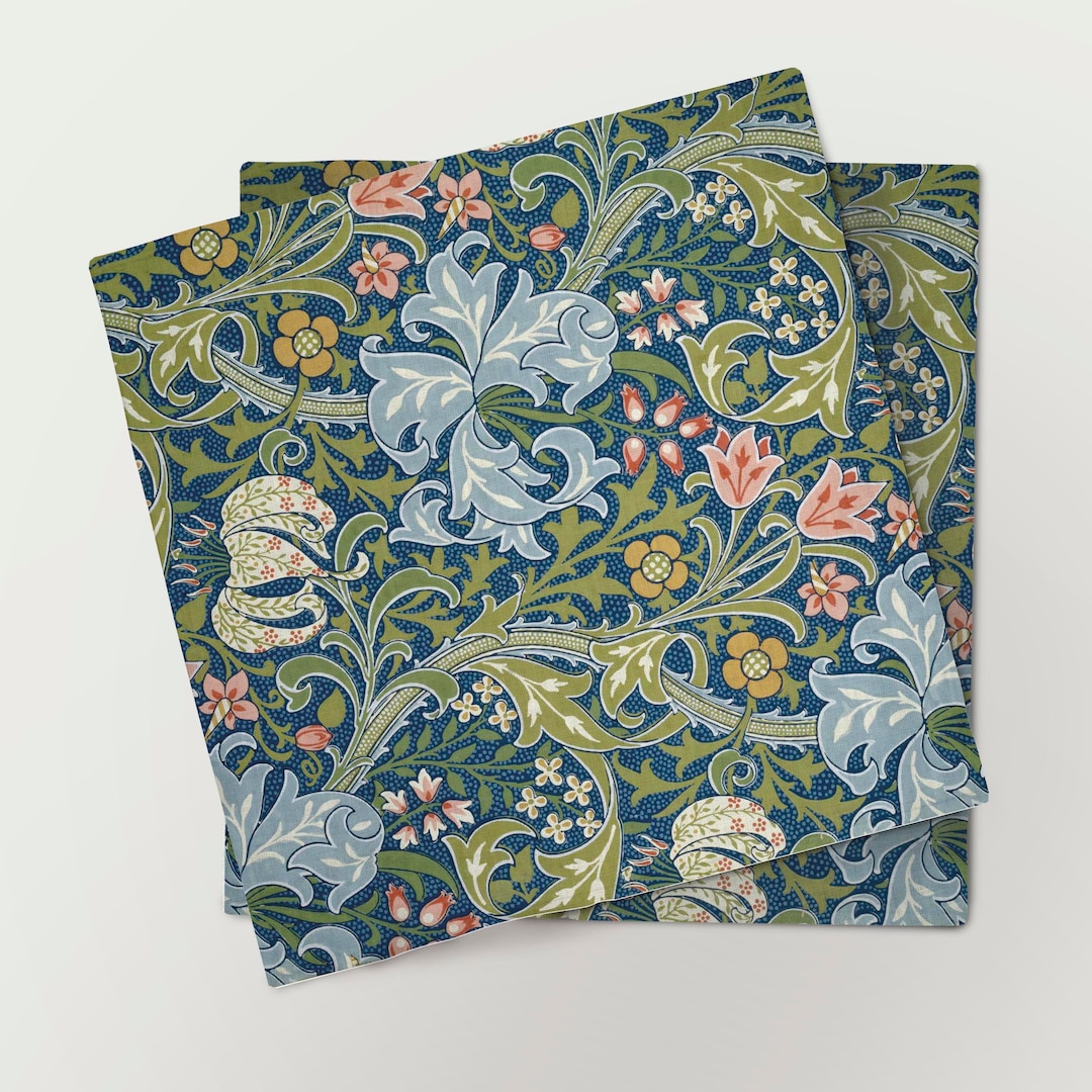 Linen Napkins Set, John Henry Dearle Golden Lily Print, Handmade - Etsy ...