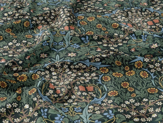 Linen fabric, William Morris, Blackthorn, Large scale, Fabric by yard, Fabric by meters, 100% linen, Fabric wholesale, Crafting fabric