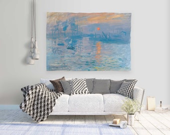 Claude Monet 'Impression, Rising Sun' Linen Wall Tapestry
