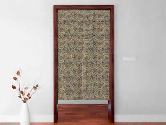 Noren curtain, William Morris, Larkspur, Japanese Noren, door curtain, 100% linen, closet cover, window curtains linen
