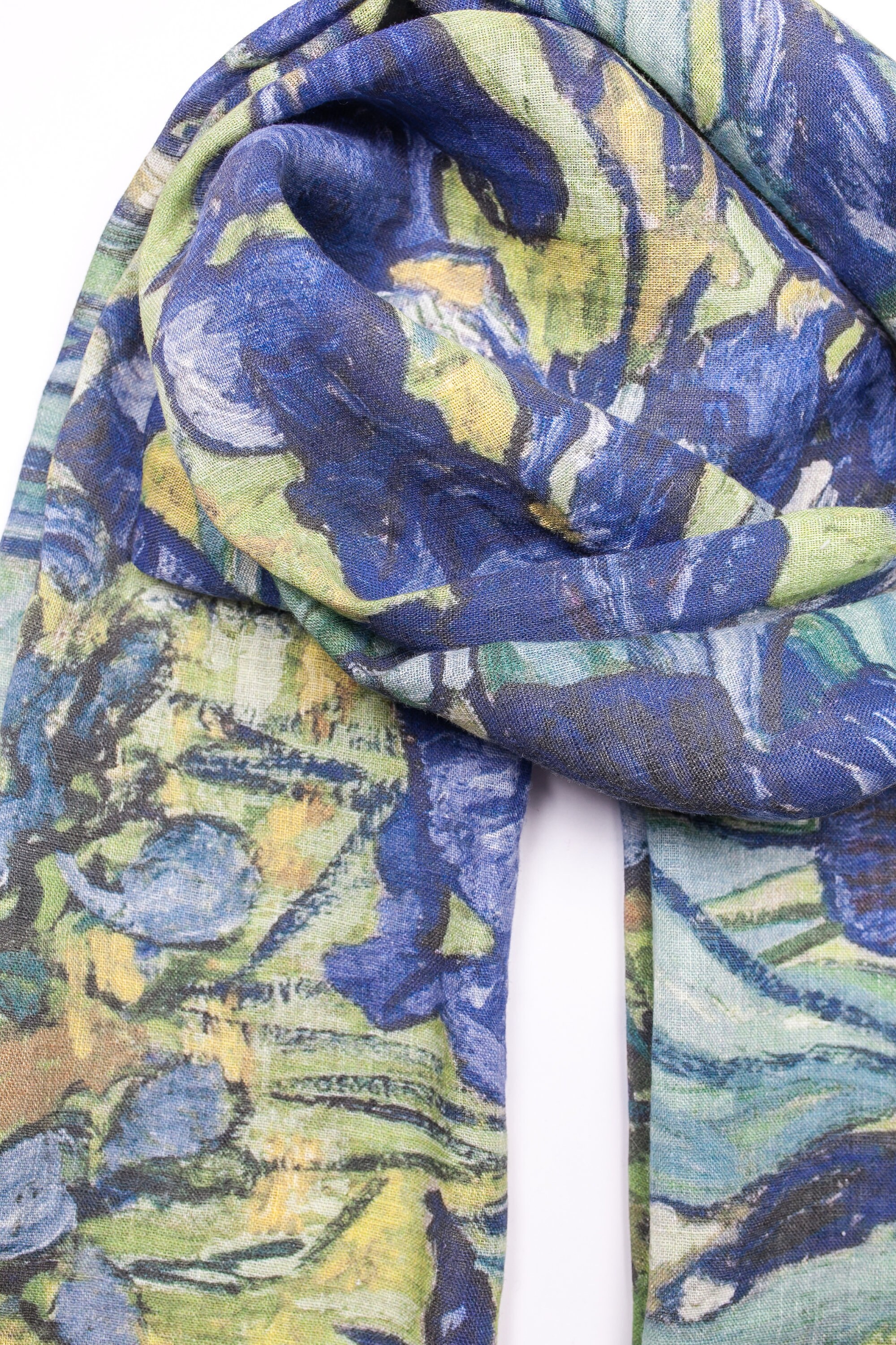 Linen women scarf, Vincent van Gogh, Irises, Linen scarf, wholesale scarf, 100 linen, natural scarf