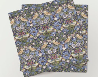 Napkins set, William Morris, Strawberry Thief, linen napkins, 100% linen, fabric napkins, custom napkins, Europe, hand made napkins