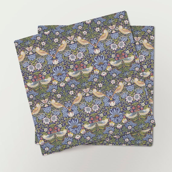 Napkins set, William Morris, Strawberry Thief, linen napkins, 100% linen, fabric napkins, custom napkins, Europe, hand made napkins