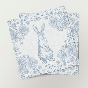 Linen napkins, Easter Bloom, Robert, Toile rabbit, Easter napkins, Easter elegance, 100% linen, Easter brunch, Easter table decor