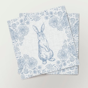 Linen napkins, Easter Bloom, Robert, Toile rabbit, Easter napkins, Easter elegance, 100% linen, Easter brunch, Easter table decor