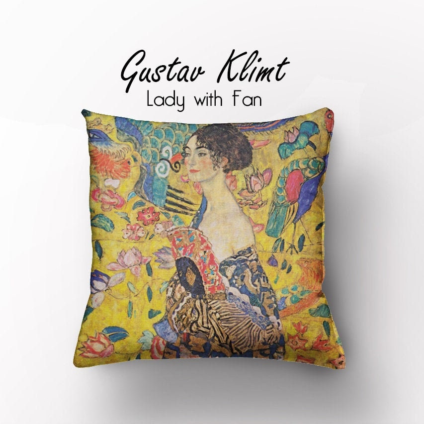 Gustav Klimt, Cushion cover, 18x18 inches, linen pillow, cushion, decorative pillows, throw