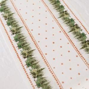 Table runner, Ethno-Festive Fir, Christmas table top, Christmas decor, Holiday table linens, 100% linen, linen table runner image 8