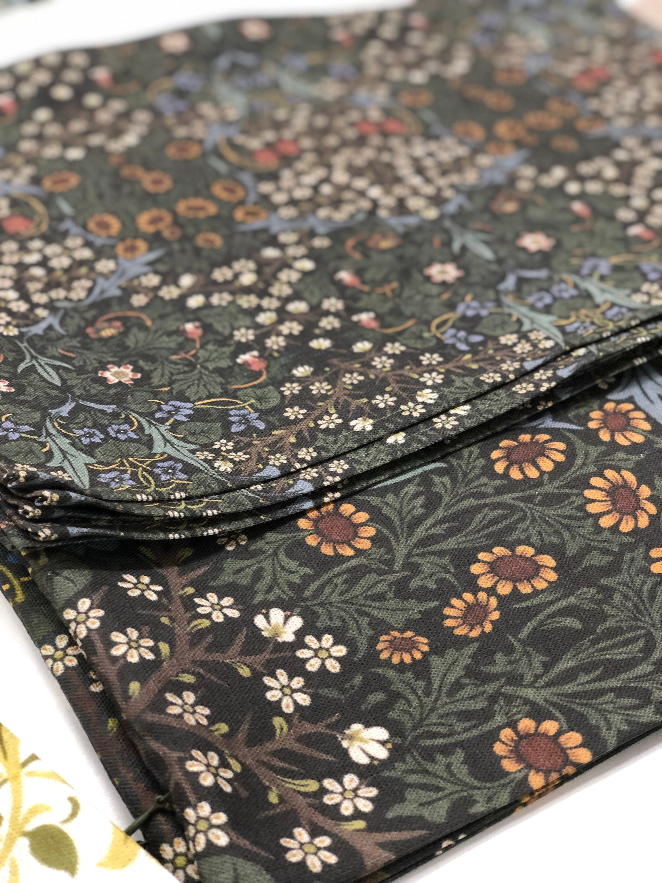 Placemats set, John Henry Dearle, Blackthorn, 100 linen, home decor