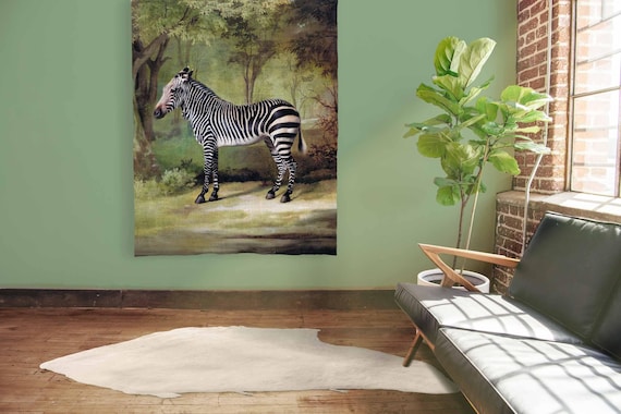 Wall art print, Zebra (1763) George Stubbs, 100% linen, fabric tapestry, studio decor