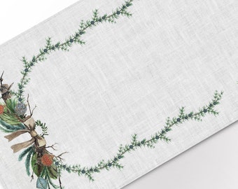 Table runner, Scandinavian Christmas, Table runner Christmas, 100% linen, linen table runner, Winter table top