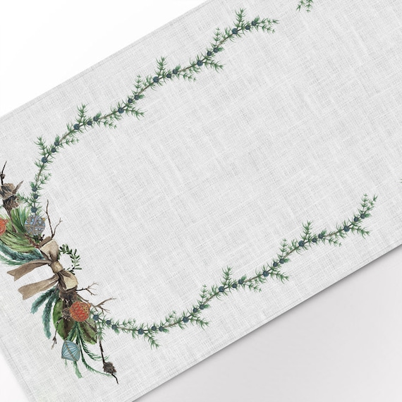 Table runner, Scandinavian Christmas, Table runner Christmas, 100% linen, linen table runner, Winter table top