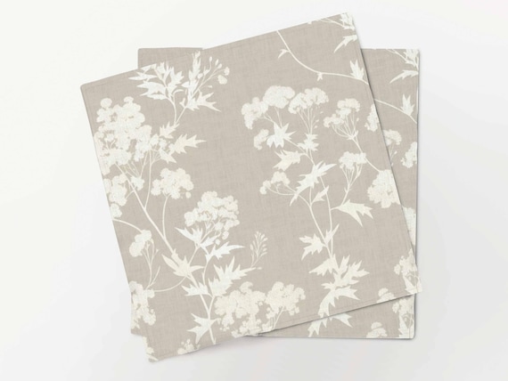 Linen napkins, Cotton Meadow, floral napkins, fabric napkins, 100% linen