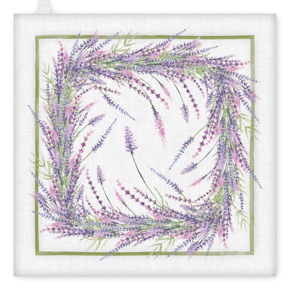 Pot Holder, Lavender, kitchen accessory, linen pot holder, kitchen decoration