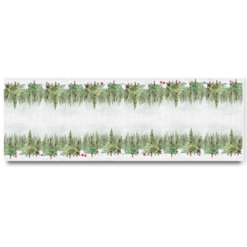 Table runner, Paws in the Snow, Christmas decorations, custom size, Christmas gift, housewarming gift, table topper, linens, Holiday decor image 2