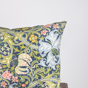 Cushion cover, Golden Lily, William Morris, Cushion for sofa, linen pillow, 100% linen, 18x18, pillow with zipper image 2