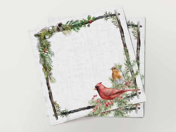 Christmas napkins set, linen napkins, 100% linen, Christmas linens, fabric napkins