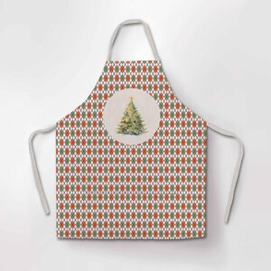 Christmas apron, Retro Holiday, holiday apron, Christmas home decor, custom apron, apron gift, Winter apron, 100% linen
