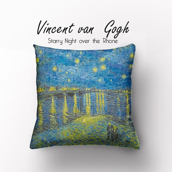 Vincent van Gogh, Starry Night, Cushion cover, 18x18 cushion, Cushion zipper, Linen pillow, Cushion, decorative pillows, throw pillow