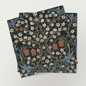 Napkins set, Blackthorn, William Morris, Fabric napkins, linen napkins, 100% linen, matching napkins set