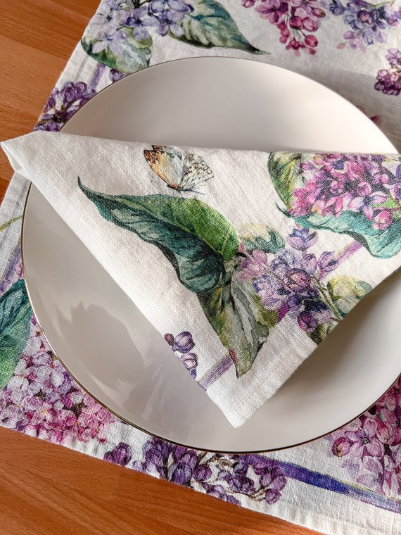 Napkins set, Lilac, Linen napkins, Housewarming gift, Fabric napkins, 100% linen