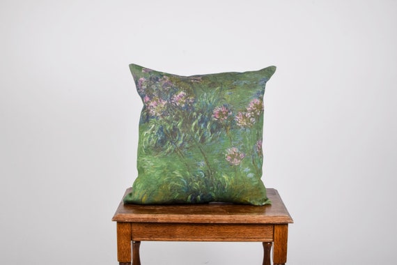 Claude Monet, Monet Agapanthus, Cushion cover, Monet pillow, linen pillow, cushion, 100% linen, decorative pillows, throw pillow