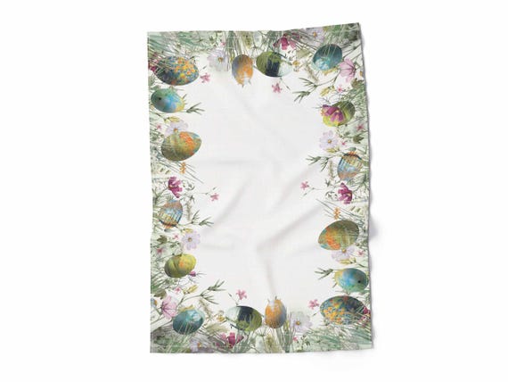 Easter towel, Claude Monet, 100% linen, Easter eggs, tea towel, linen towel, kitchen towel, Easter kitchen decor