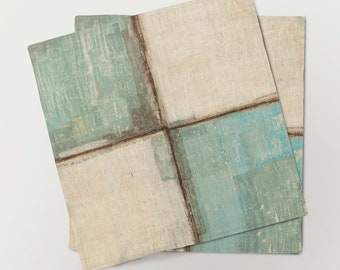 Japandi Linen Napkins Set, Wabi Sabi Decor