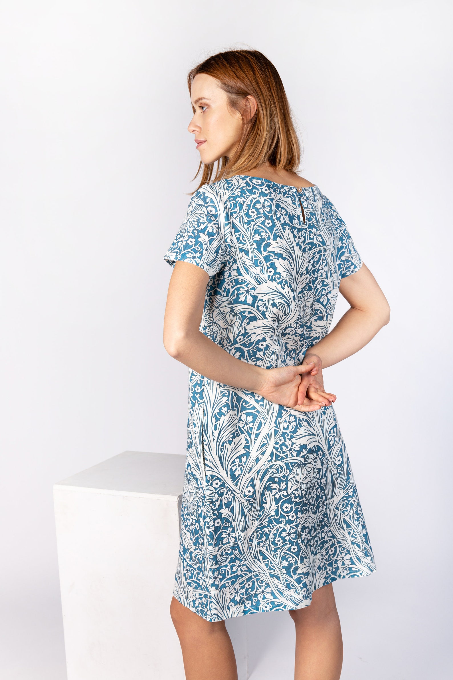 William Morris Sidewall Arcadia Women Dress Linen Dress - Etsy